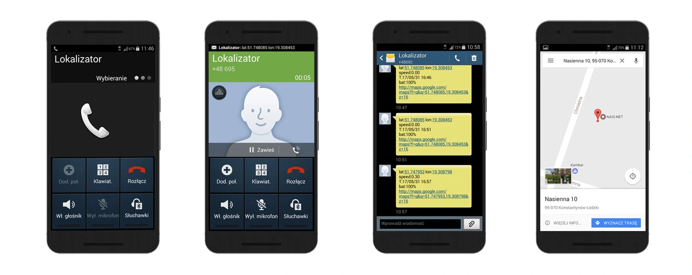 aktualna pozycja lokalizatora GPS w telefonie